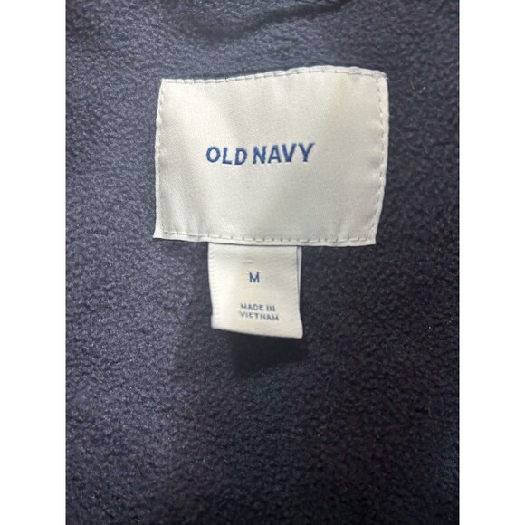 Old Navy Womens Puffer Vest Medium Navy Blue Full Zip Mock Neck Pockets - Picture 4 of 6